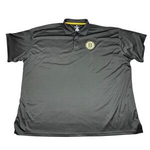 Fanatics Boston Bruins NHL Polo Shirt Mens 6XL Black Short Sleeve Golf Top Logo